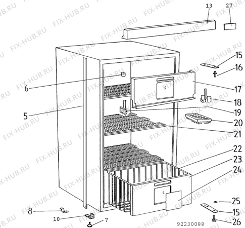 Взрыв-схема холодильника Lux TW432G - Схема узла C10 Cabinet